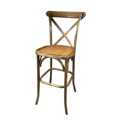 Coco Cross-Back Barstool Walnut