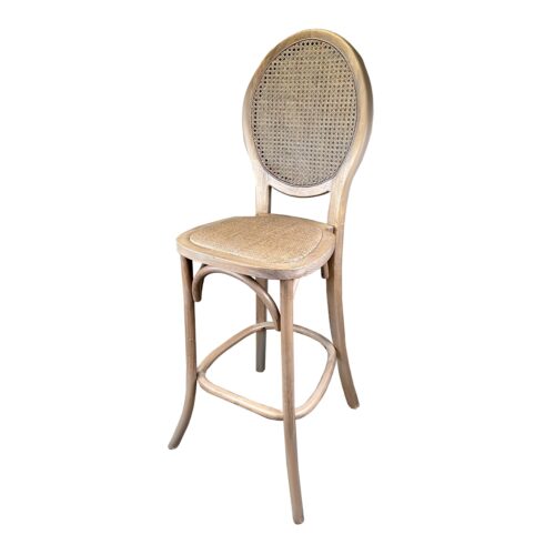 Medallion Wicker Barstool Dark-Wood