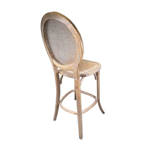 Medallion Wicker Barstool Dark-Wood