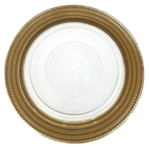 C-018 Charger Plate Clear-Gold