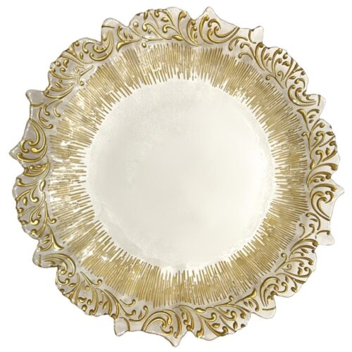 C-014 Charger Plate Clear-Gold