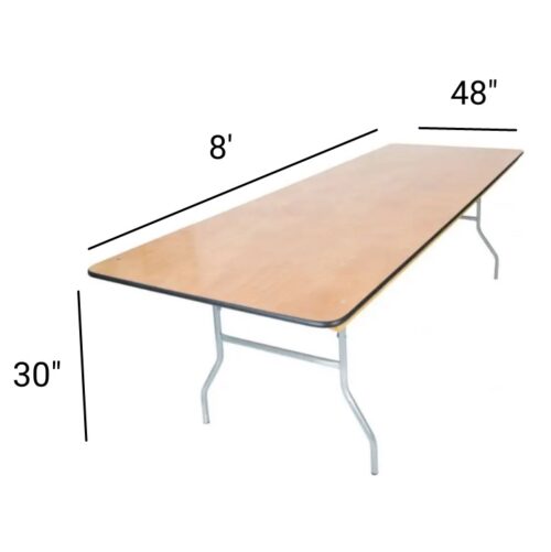 T-025 | Royal Rectangular Folding Table 8’x48″