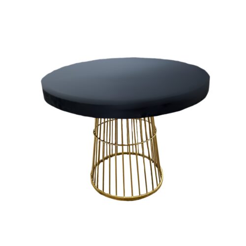 T-064 | Wrap Round Coffee Table with Round Metal Base