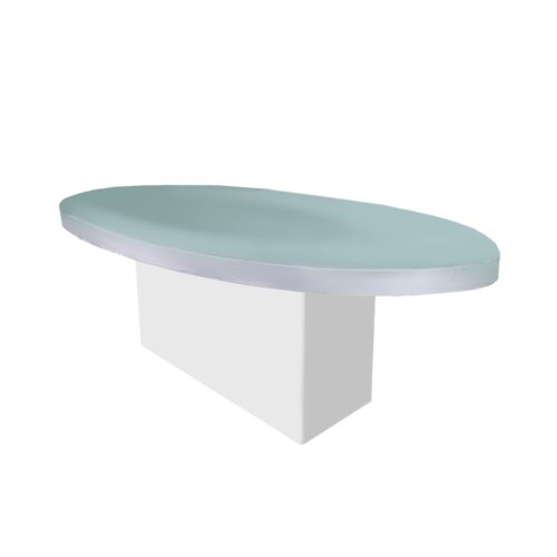 T-057 | Wrap Oval Table with Rectangular Base