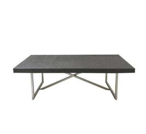 T-059 | Wrap Rectangular Table with Crossed Metal Legs